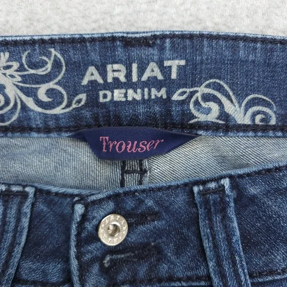 Ariat Denim Womens Trouser Jeans Size 25R Bootcut Wide Leg Flare Medium Wash - Picture 3 of 15